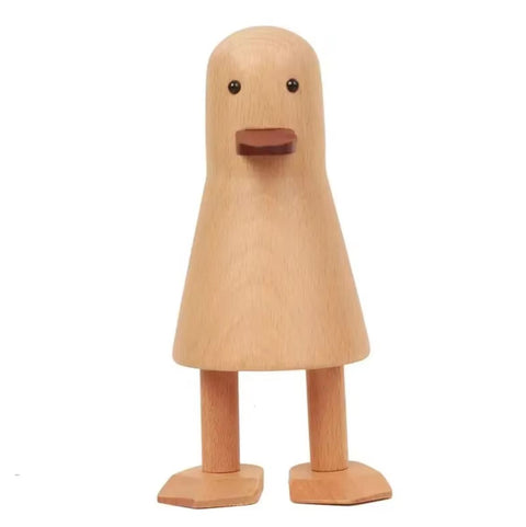 Statue canard en bois style nordique 17 cm