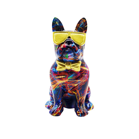 Statue bouldogue avec lunette lazer 25 cm