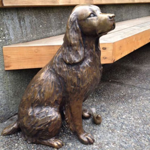 Statue chien épagneul pour jardin 18 cm