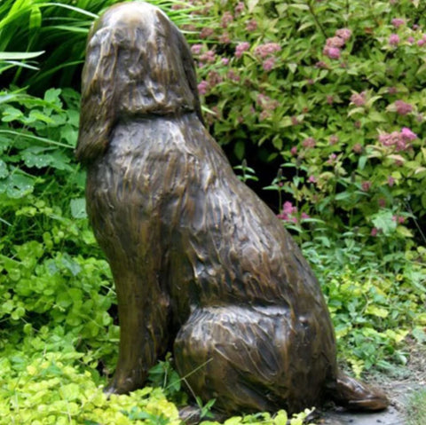 Statue chien épagneul pour jardin 18 cm