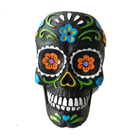 Crâne mexicain noir 12 cm