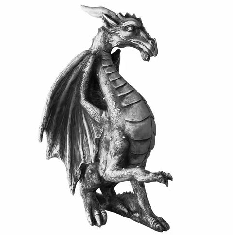 Statue dragon en résine pour extérieur / jardin 20 cm