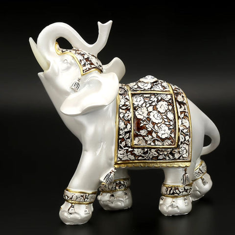 Statue éléphant blanc en porcelaine 14 cm