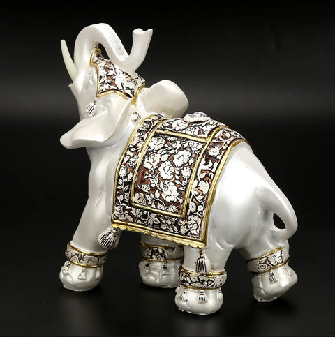 Statue éléphant blanc en porcelaine 14 cm