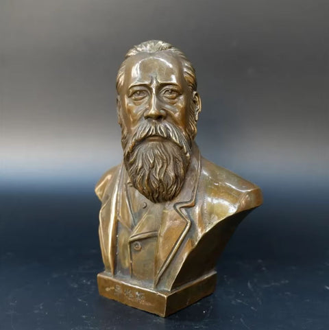 Statue buste Friedrich Engels en Bronze 17 cm