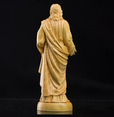 Statue Jesus Christ en bois massif 20 cm