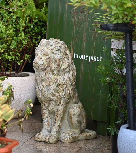 Statue lion extérieur 53 cm