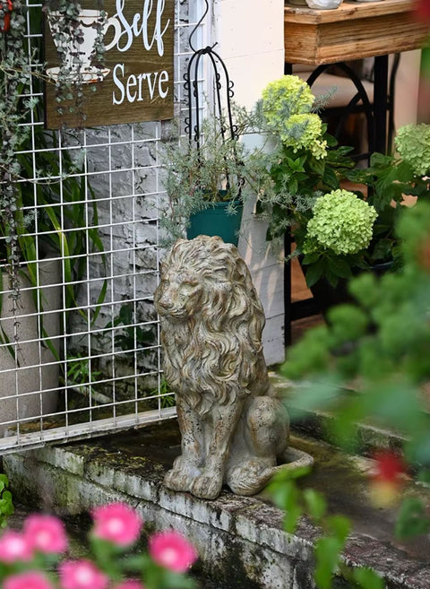 Statue lion extérieur 53 cm