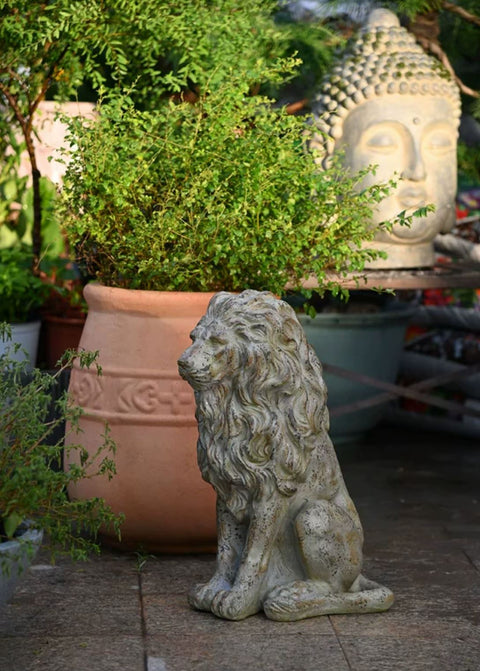 Statue lion extérieur 53 cm