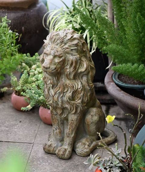 Statue lion extérieur 53 cm