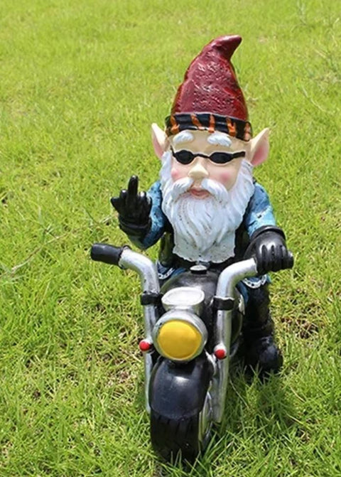 Statue nain de jardin motard 23 cm