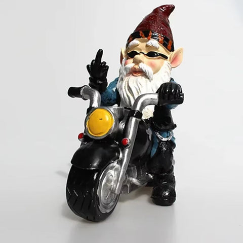 Statue nain de jardin motard 23 cm