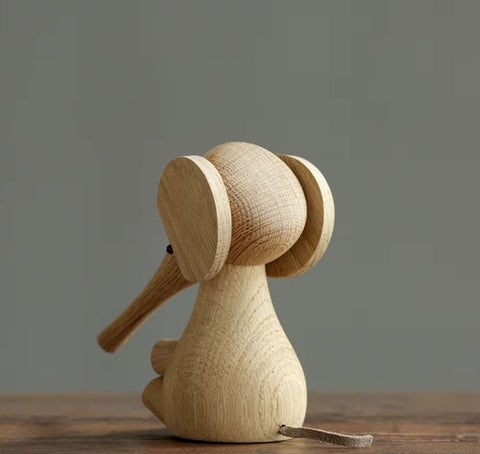 Statue éléphant en bois style scandinave 12 cm