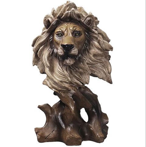 Statue buste lion 28 cm