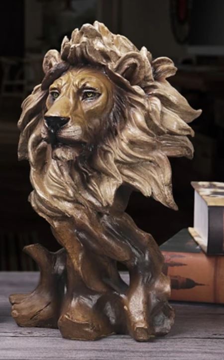 Statue buste lion 28 cm