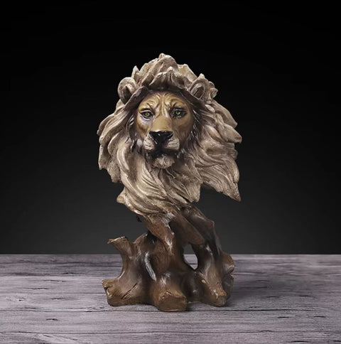 Statue buste lion 28 cm