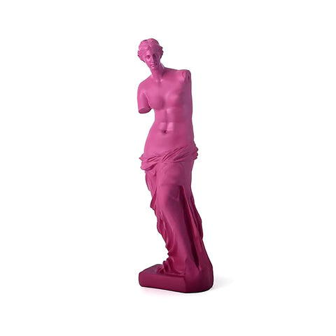 Statue Vénus de Milo rose en résine 29 cm