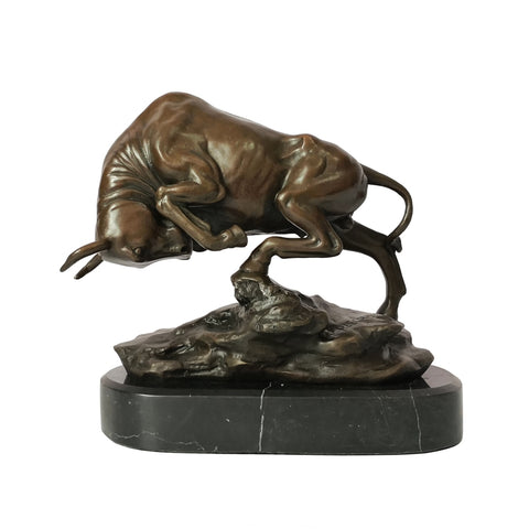 Sculpture Bronze <br/> Taureau en Bronze 20 cm