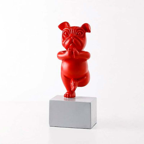 Statue Bouledogue <br/> Yoga 23 cm