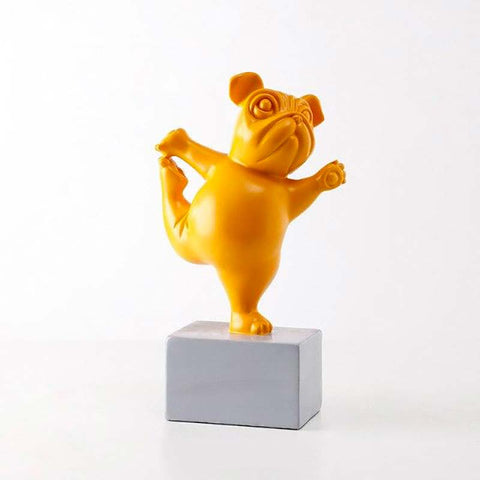 Statue Bouledogue <br/> Yoga 23 cm