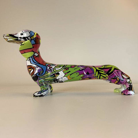 Statue Chien <br/> Teckel Multicolore